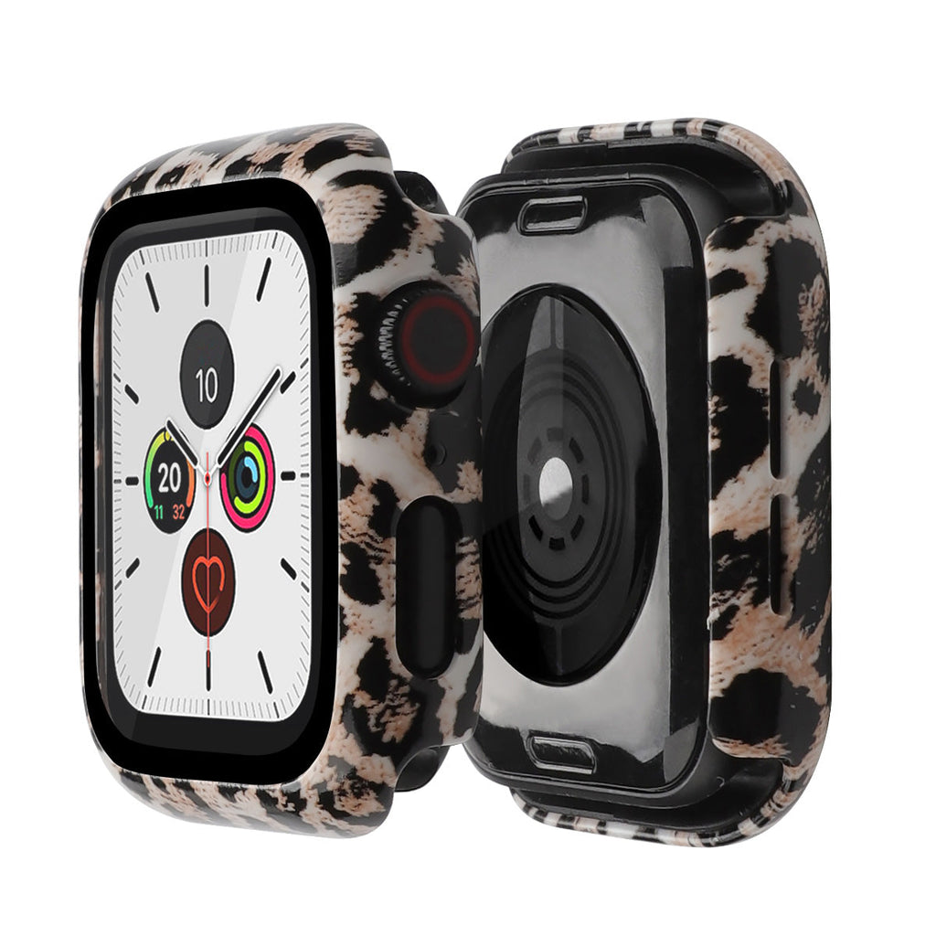 Protective Bumper Case with Screen Protector for Apple Watch 40mm- Leopard Print