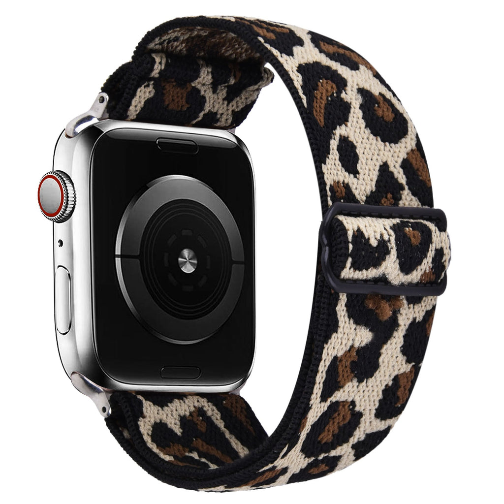 Nylon Stretchy Loop Band for Apple Watch-Leopard Print