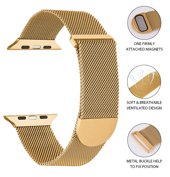 Metal Mesh Magnetic Dressy Band for Apple Watch 38/40/41mm & 42/44/45mm