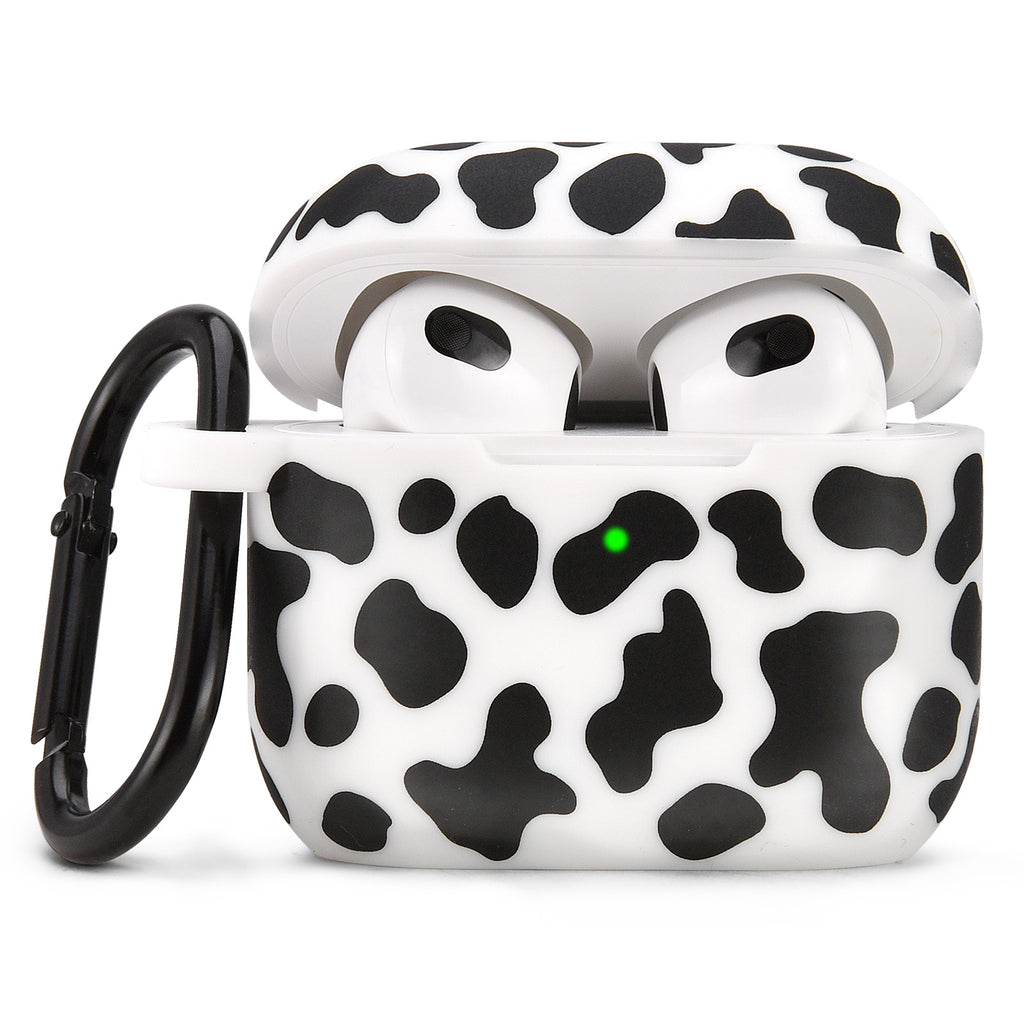 Silicone Case for Apple Airpod 3 Generation 3rd with Keychain-Cow Print