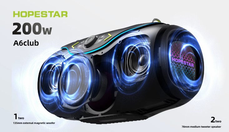 200W Wireless Party Bluetooth Speaker with One Microphone