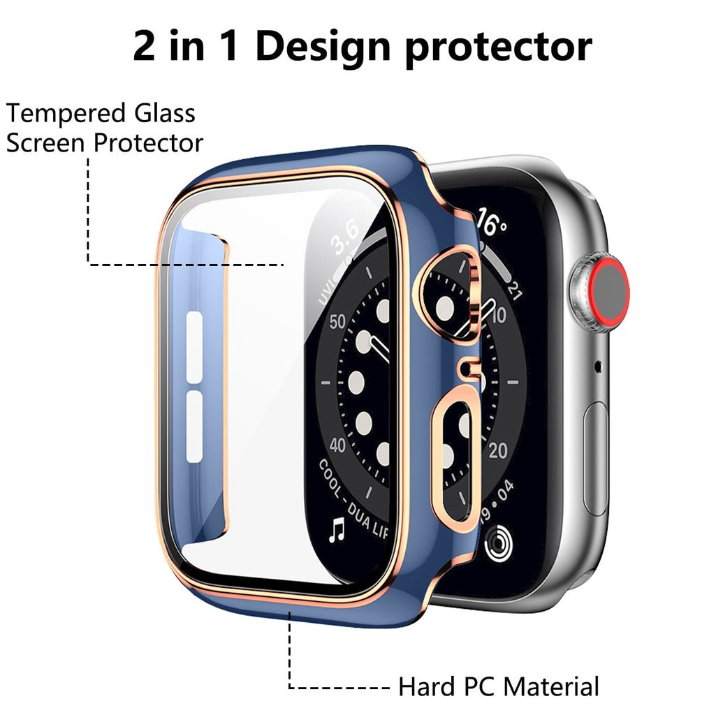 Bumper Case with Screen Protector for Apple Watch-Blue