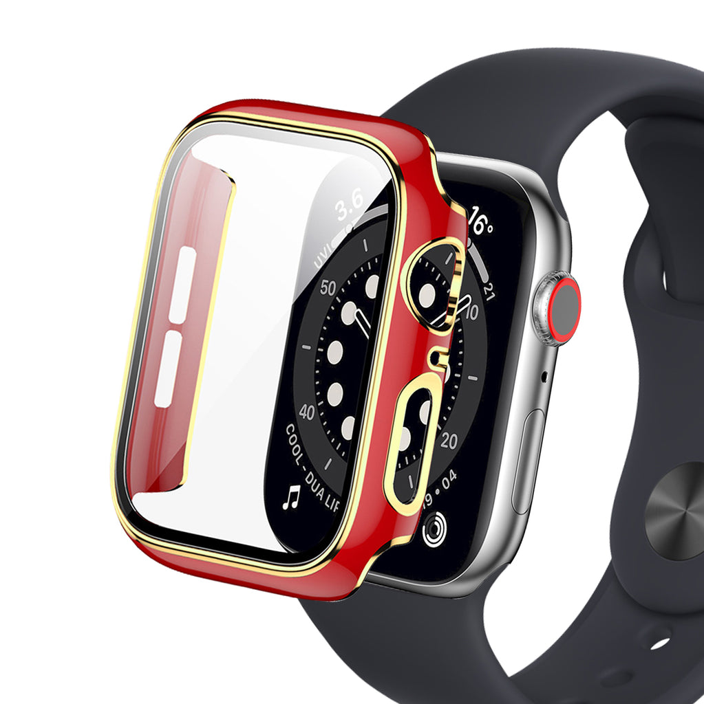 Bumper Case with Screen Protector for Apple Watch-Red