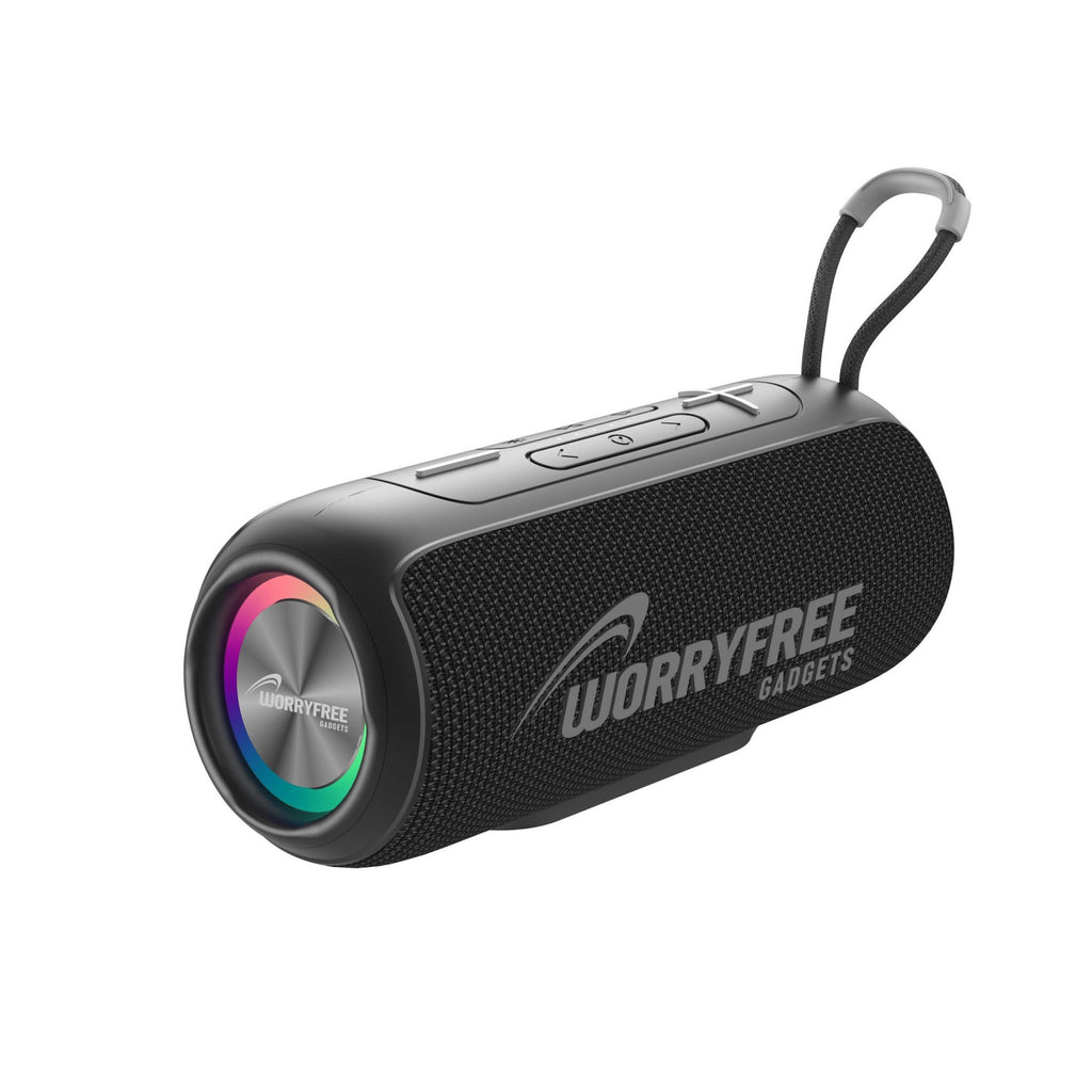 Wireless Portable Waterproof Bluetooth Speaker with RGB Lights, Black