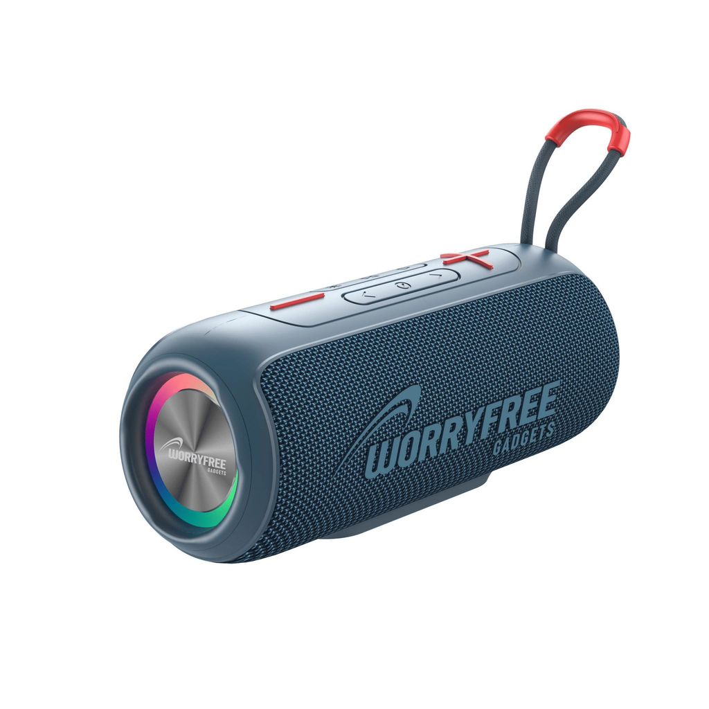 Wireless Portable Waterproof Bluetooth Speaker with RGB Lights, Blue