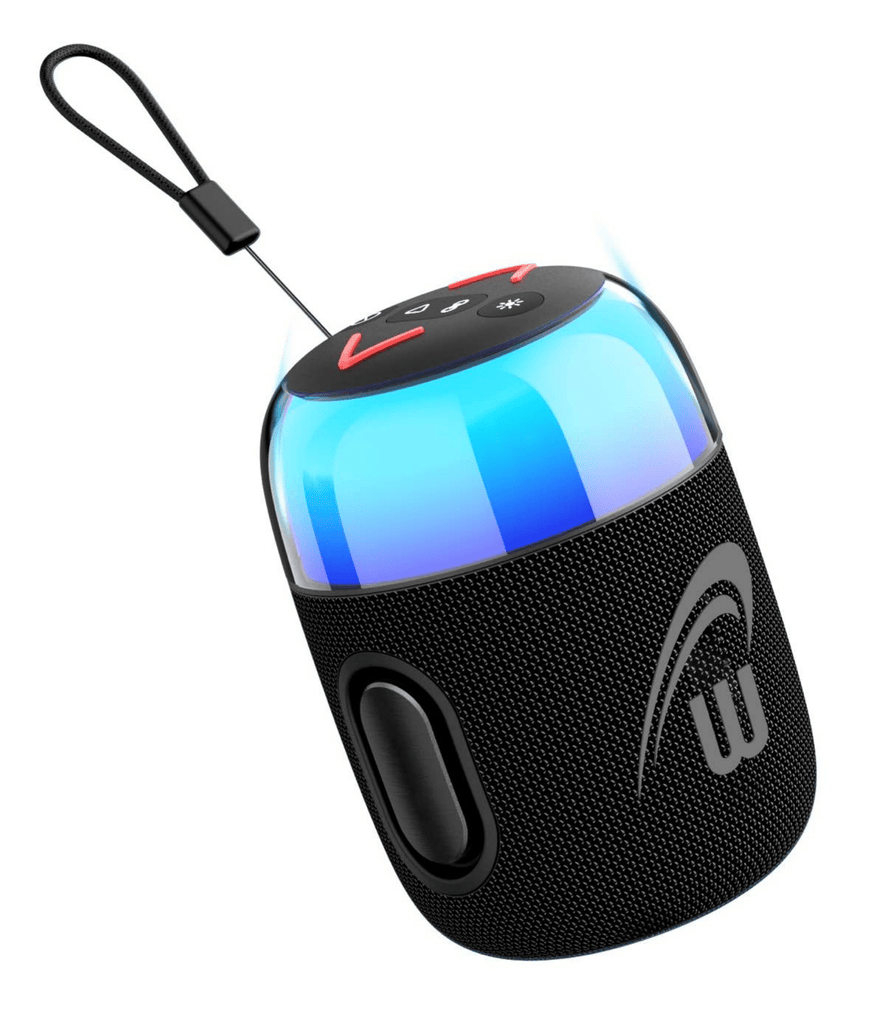 Mini 10W Portable Bluetooth Party Speaker with RGB Lights, Waterproof- Gray