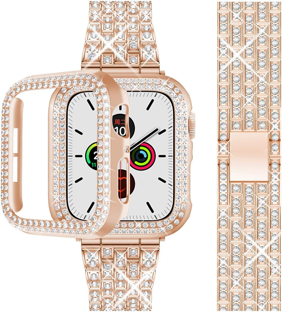 Bling Metal Band with Matching Bumper Case for Apple Watch Band Jewelr Worryfree Gadgets