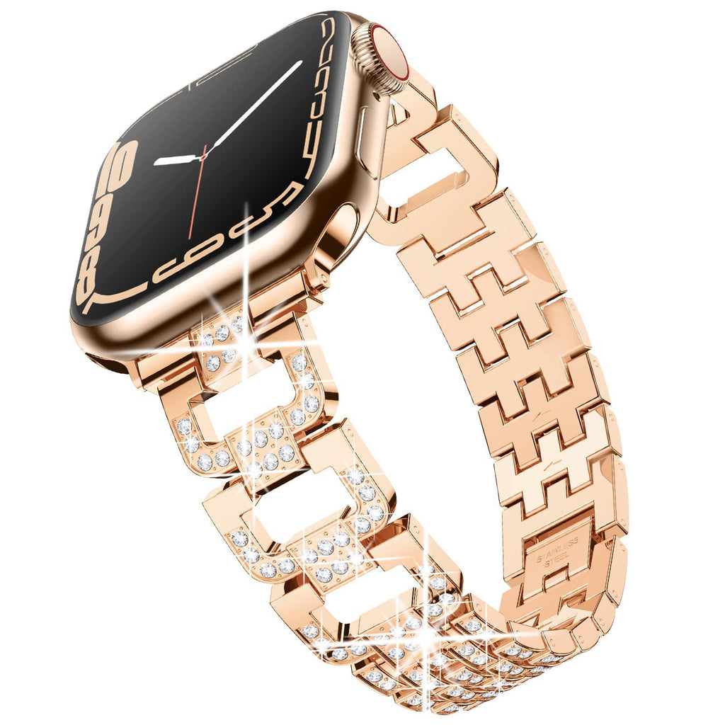 Dressy D-Links Metal Band with Full Bling Links for Apple Watch