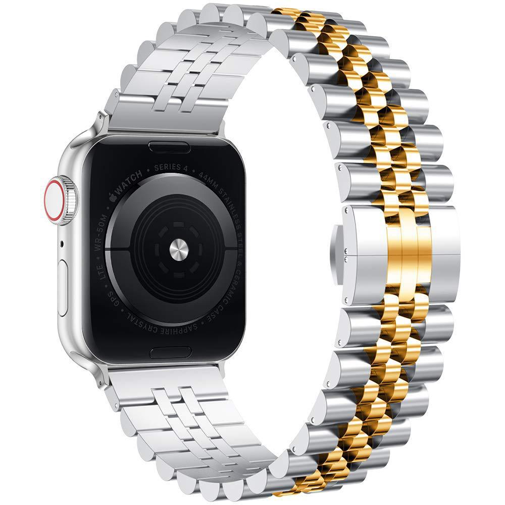 Classic Stainless Steel  5 Metal Beads Band for Apple Watch-Assorted