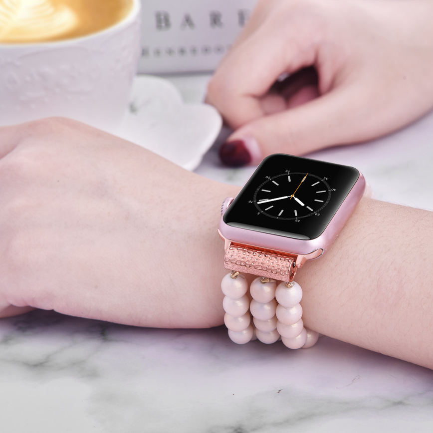 Handmade Beaded Pearl Band for Apple Watch-Assorted Colors