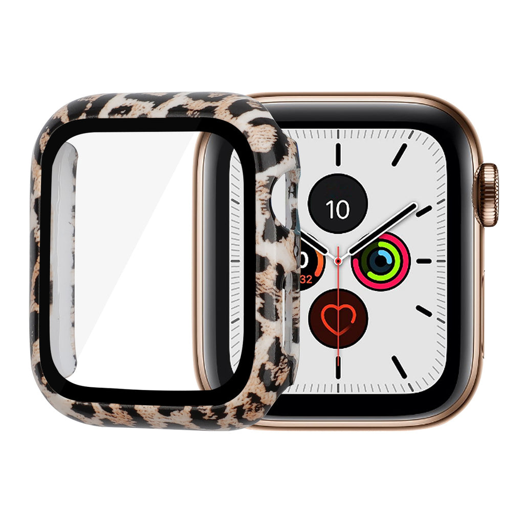 Protective Bumper Case with Screen Protector for Apple Watch 44mm- Leopard Print