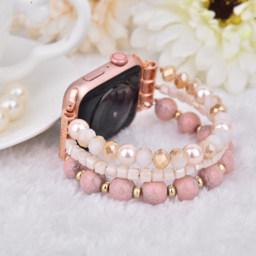 Handmade Beaded Pearl Band for Apple Watch-Assorted Colors