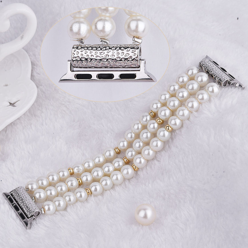 Handmade Beaded Pearl Band for Apple Watch-Assorted Colors