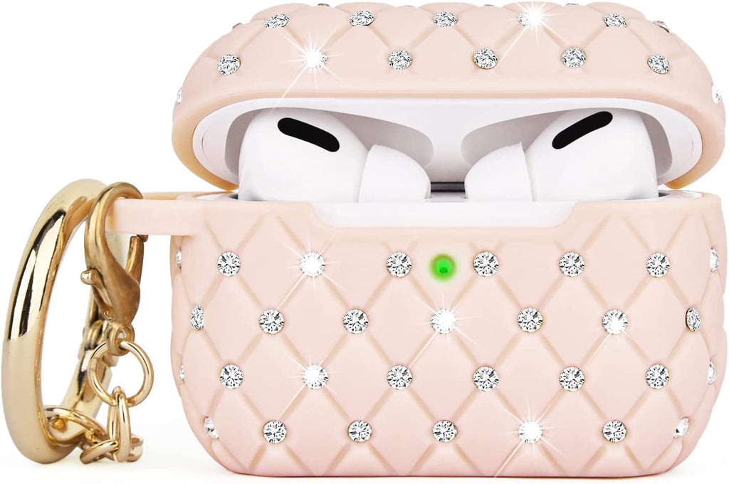 Protective Bling Case for Apple AirPods Pro 2 with Keychain-Assorted Colors