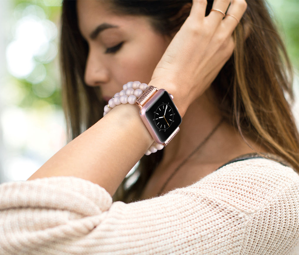 Handmade Beaded Pearl Band for Apple Watch-Assorted Colors