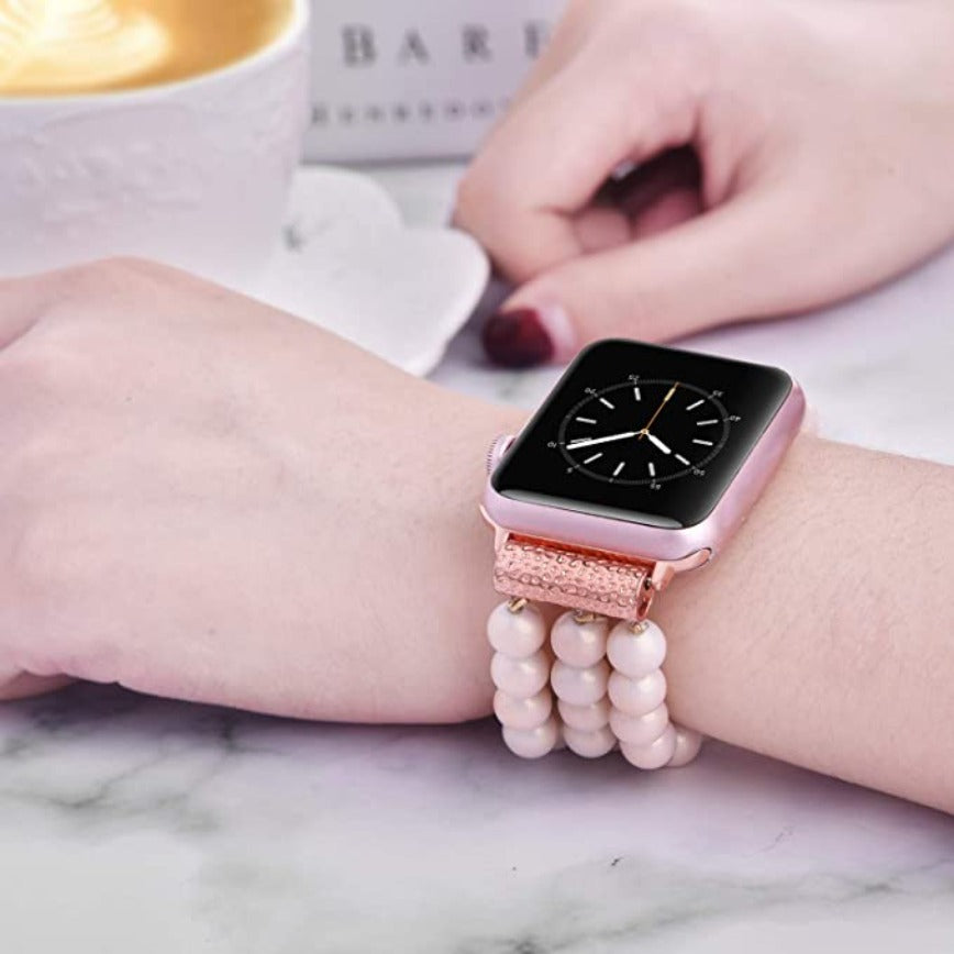Handmade Beaded Pearl Band for Apple Watch-Assorted Colors