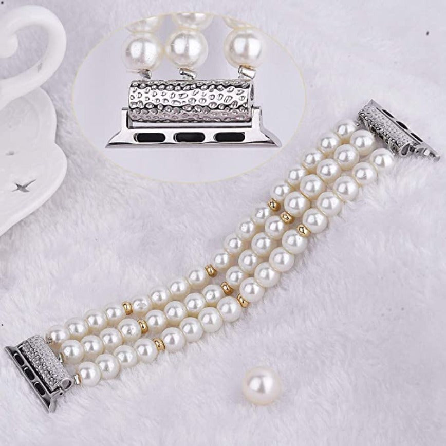 Handmade Beaded Pearl Band for Apple Watch-Assorted Colors