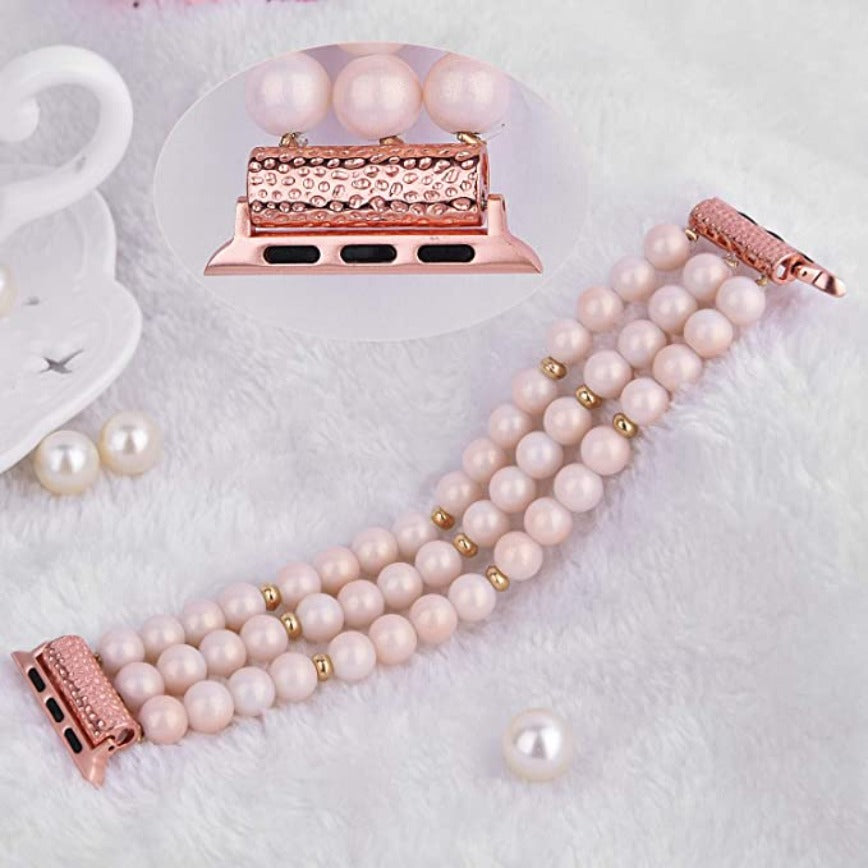 Handmade Beaded Pearl Band for Apple Watch-Assorted Colors