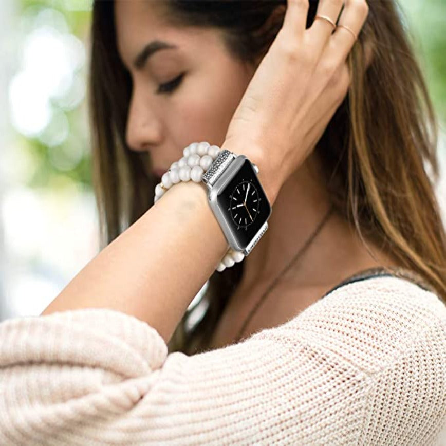 Handmade Beaded Pearl Band for Apple Watch-Assorted Colors