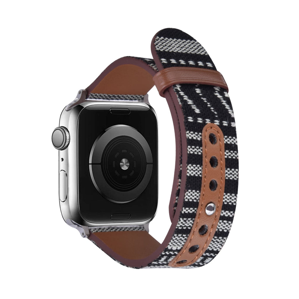 Leather & Canvas Ethnic Style Band for Apple Watch