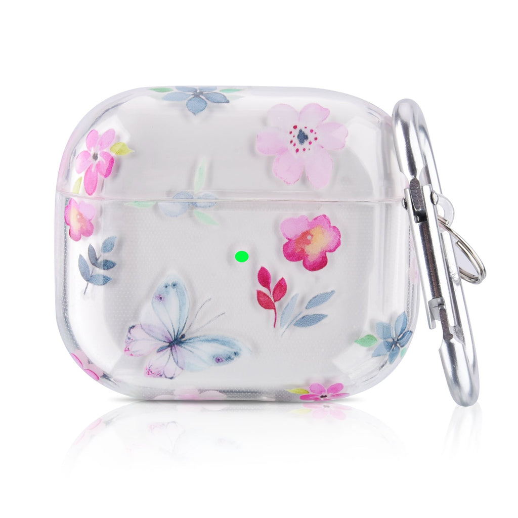 Case for Apple AirPods 3 Generation 3rd with Keychain- Butterfly Design