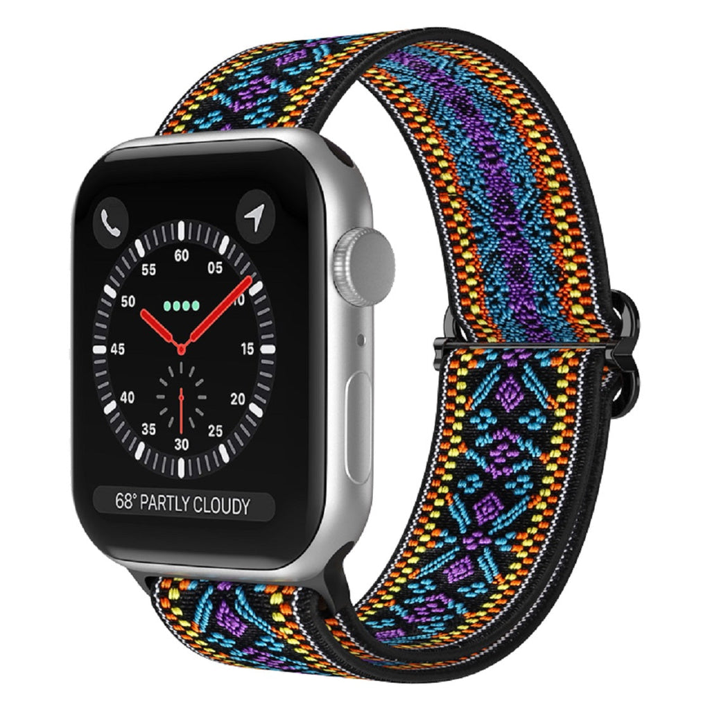 Stretchy Nylon Loop Band for Apple Watch 38/40/41mm & 42/44/45mm-Assorted Designs