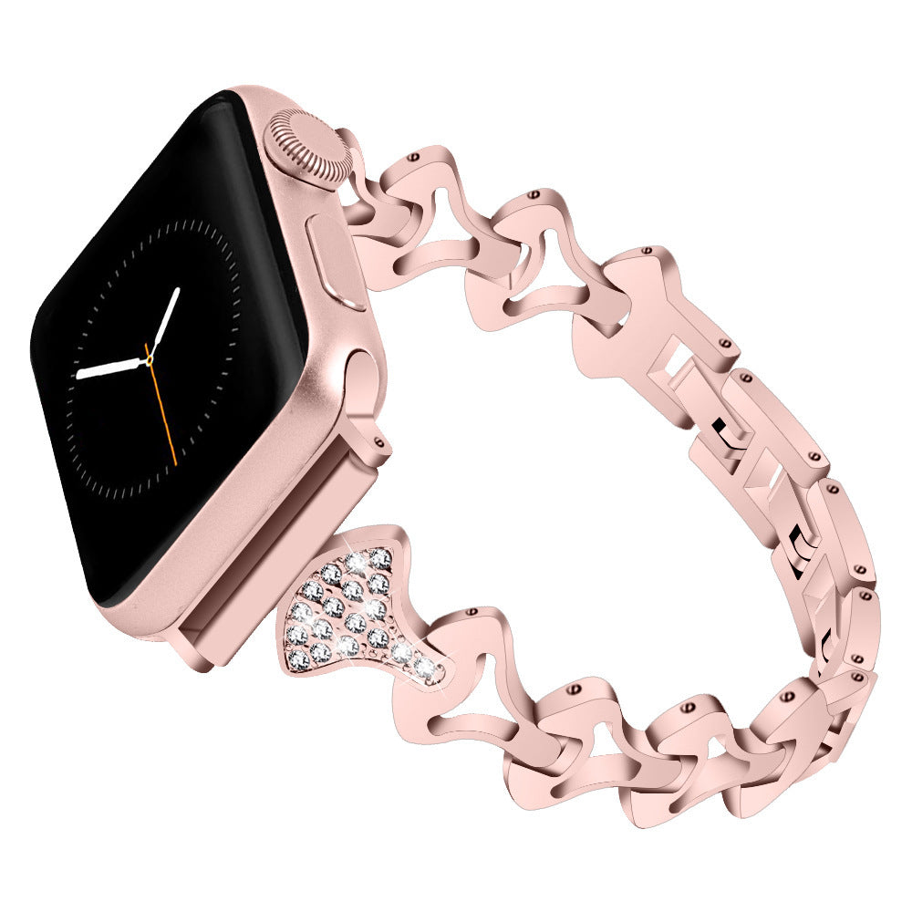 Beautiful Alloy Metal Link Band for Apple Watch 38/40/41mm & 42/44/45mm-Pink