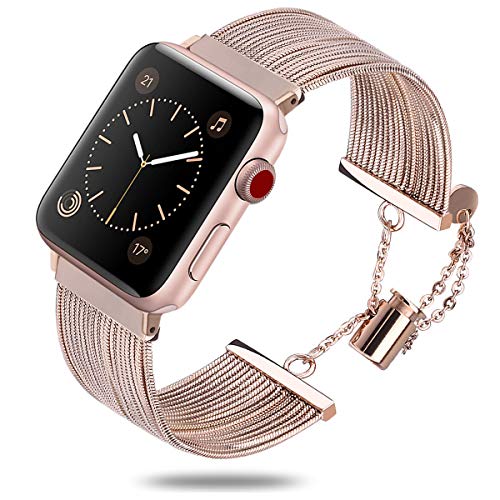 Metal Fashion Band for Apple Watch 38/40/41mm and 42/44/45mm Dressy Bracelet