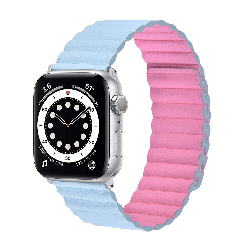 Magnetic Leather Band for Apple Watch 38/40/41mm & 42/44/45mm-Assorted Colors